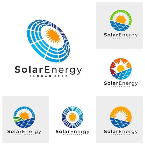 Conjunto De Plantilla De Vector De Logotipo Solar Conceptos De Diseño