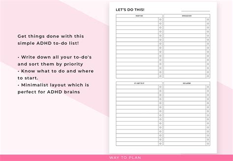Adhd To Do List Template