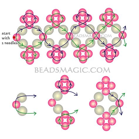 As fun for beginners as it is to intermedates. Free pattern for beaded bracelet Michaela | Beads Magic