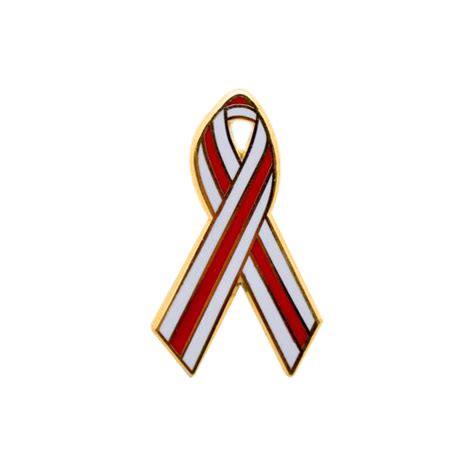 Red And White Pinstripes Awareness Ribbons Lapel Pins