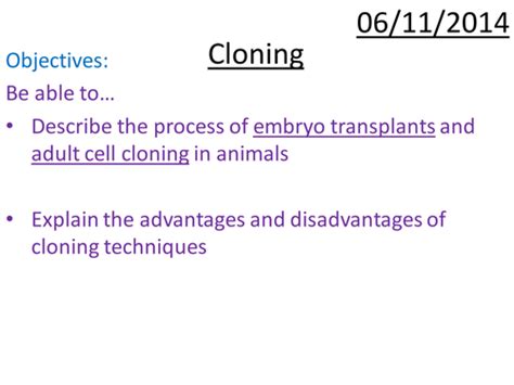 Aqa Gcse Biology B1 Cloning Ppt Teaching Resources