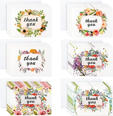 Amazon Com Thank You Cards With Envelopes 36 Pack Floral Thank You