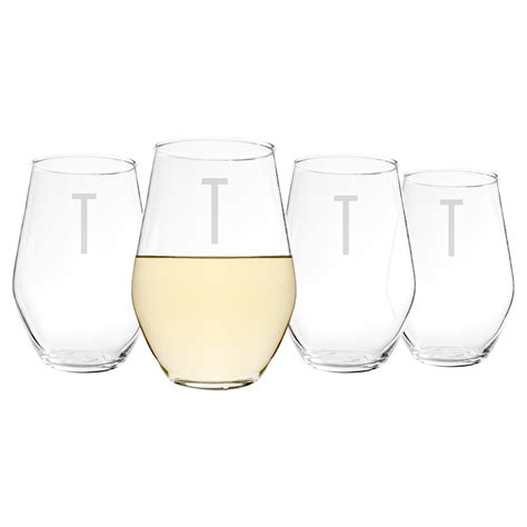 Cathy S Concepts Set Of Personalized Oz Contemporary Stemless Wine Glasses Wgl