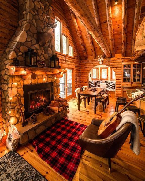 Cozy Winter Fall Guitar Fireplace Cabin Cozycabin Cottage
