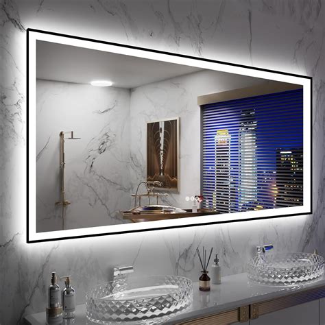 Amorho Led Mirror For Bathroom 72x36 Front And Backlit Anti Fog Lighted
