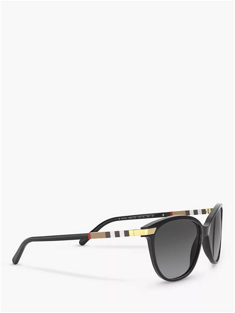 Burberry Be4216 Women S Polarised Cat S Eye Sunglasses Black Grey Gradient At John Lewis And Partners