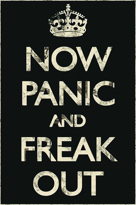 Now Panic And Freak Out Keep Calm Humor Funny Poster Funny Posters