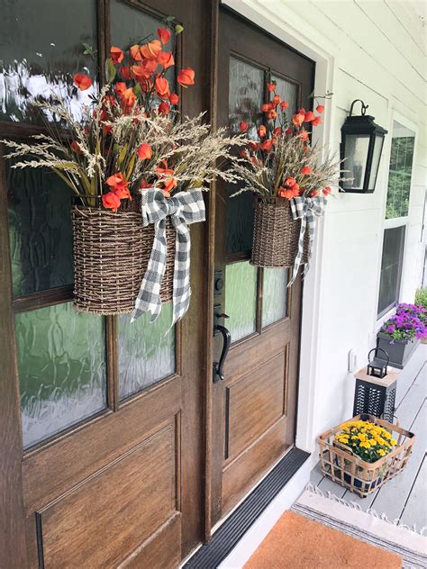Spring Flower Basket Wreaths For Our Front Doors Beneath