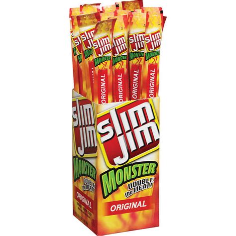 Slim Jim Snack Stick Monster Original 194 Oz 18 Ct 36 Oz Jahmaxx