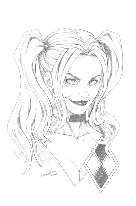 Harley Quinn Portrait Sketch Harley Quinn Drawing Sketches Harley