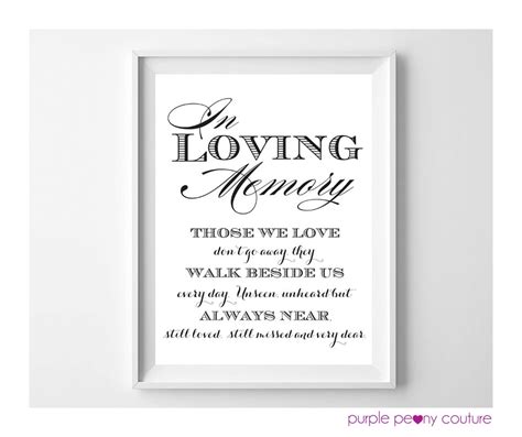In Loving Memory Wedding Sign Memorial Table Frame 8x10 - Etsy Australia