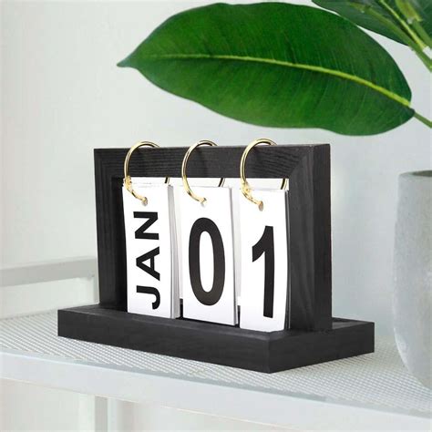 Mgaxyff Ornament Flip Decoration Flip Calendarsimple Style Wooden