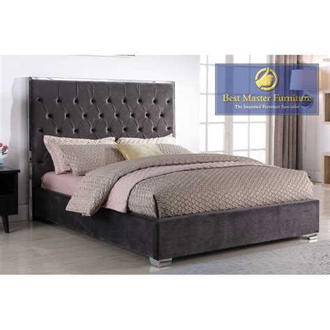 Best Master Furniture Tufted Faux Leather Upholstered Platform Bed