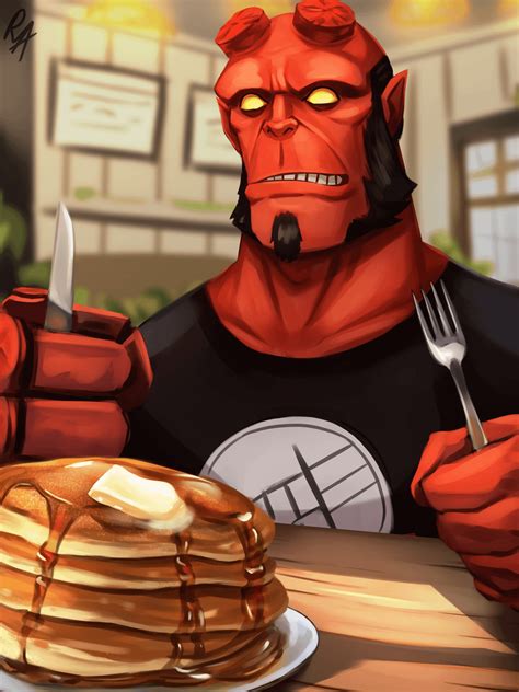 Hellboy Eating Pancakes Rhellboy