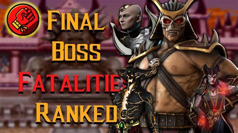 All 13 Final Boss Finishers Ranked Mortal Kombat Ranking YouTube