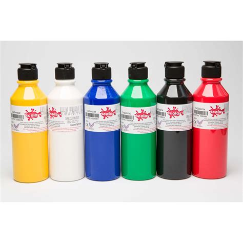 Fabric Paint Assorted Colours 300ml Pack Of 6 Paint Art Tilgear
