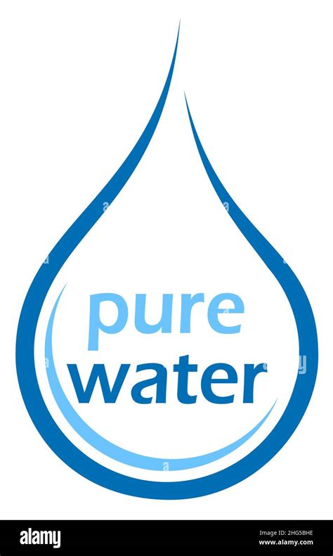 Vector Illustration Of Drop With A Pure Water Text As A Logo For A