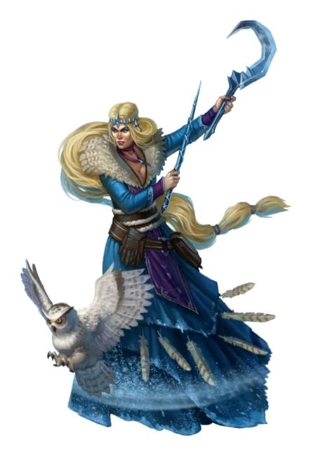 Female Ice Witch With Owl Familiar Nazhena Vasilliovna Pathfinder