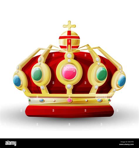 Golden Crown Royal Para Un Rey Objeto Vectorial Sobre Fondo Blanco