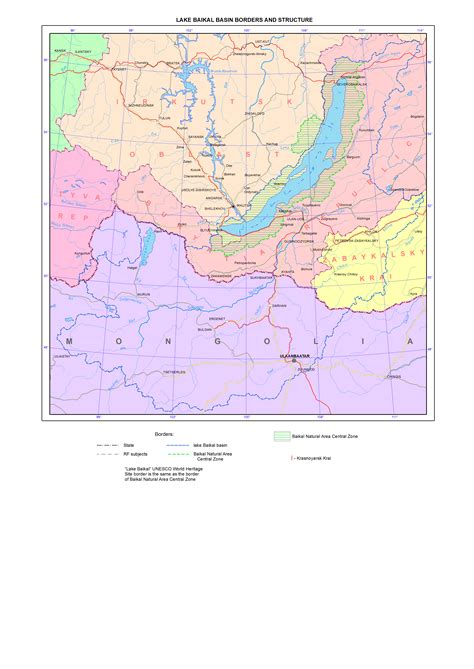 003 Lake Baikal Basin Borders And Structure Map — English