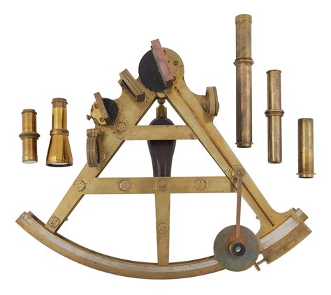 lot cased brass double frame sextant london 19th century case height 5 5” width 16” depth 13”