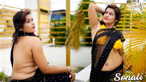 Sonali Chiffon Black Saree Looks Fashion Ullas Youtube