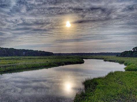 Beautiful Early Morning Reflection On The Salt Marsh On Cape Cod But
