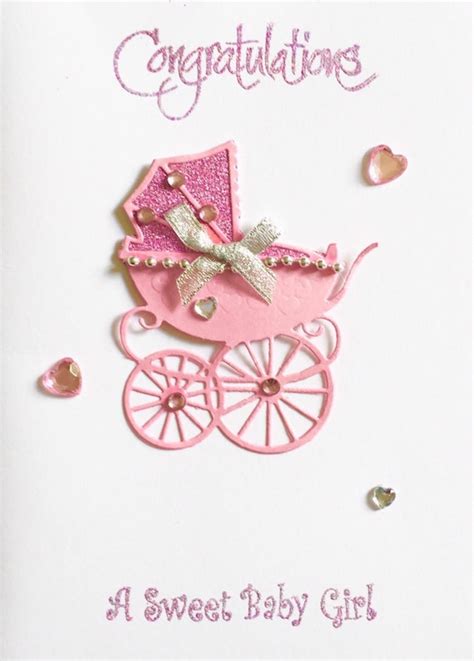 Baby Girlcongratulations Cardnew Arrivallovepramstroller Etsy India