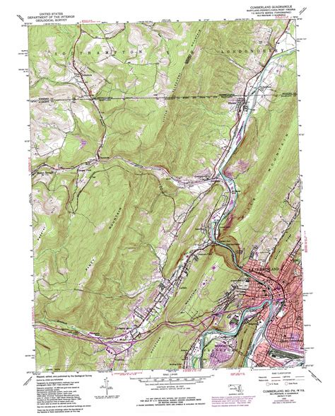 Cumberland Topographic Map 124000 Scale Maryland