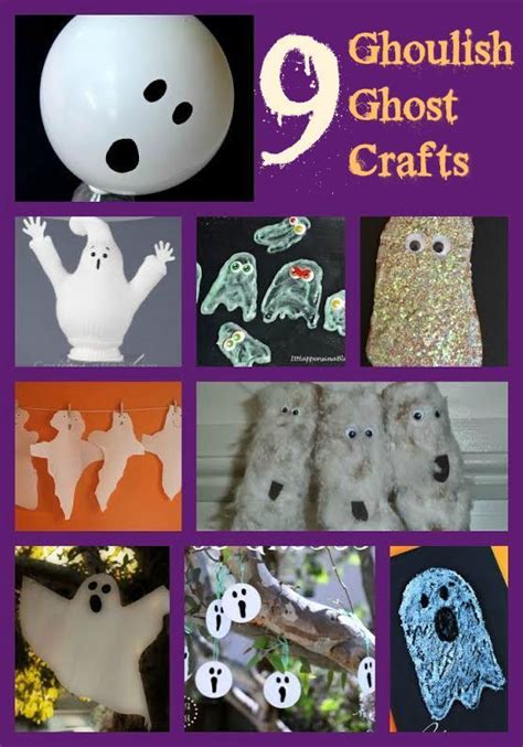 9 Ghoulish Ghost Crafts Halloween Craft Activities Ghost Crafts