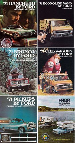 Sell 1970 71 Ford Brochures Pickup Club Wagon Bronco Econoline Ranchero