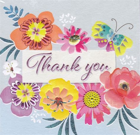 Thank you for celebrating all of the exciting moments of life with me. Flowers & Butterfly Thank You Card - Karenza Paperie