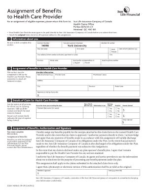 Sunlife Assignment Of Benefits Form Fill Online Printable Fillable Blank Pdffiller