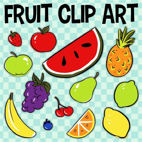 Fruit Clip Art Banana Clip Art Food Group Art Pineapple By Pigknit