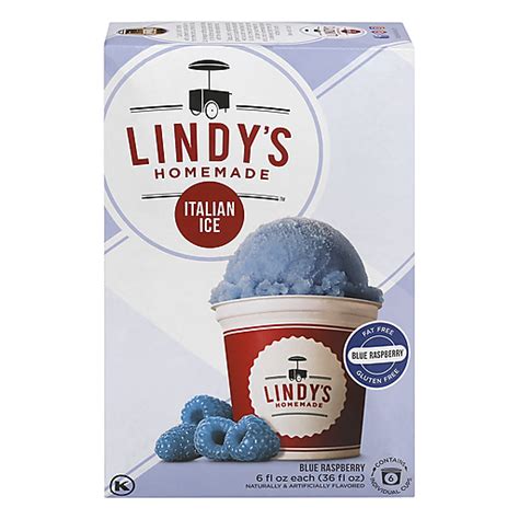 Lindys Homemade Blue Raspberry Italian Ice 6 Ea Sorbet And Sherbet