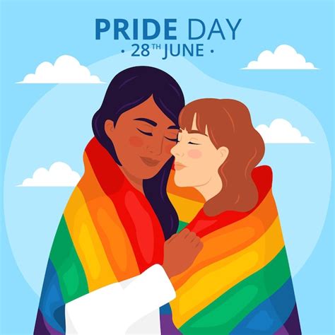 Premium Vector Pride Day Concept With Lesbian Couple