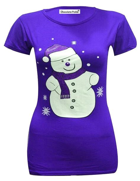 New Womens Olaf Rudolph Snowman Santa Minion Christmas T Shirt Tops 8