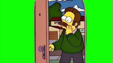 Simpsons Ned Flanders Hidley Ho Neighborino Green Screen Chroma Key