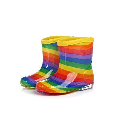 Boys Girls Rainboots Multicolor Childrens Rain Boots 2020 New Crystal