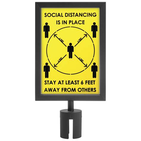 Expressly Hubert Yellow Plastic Social Distancing Sign For Crowd