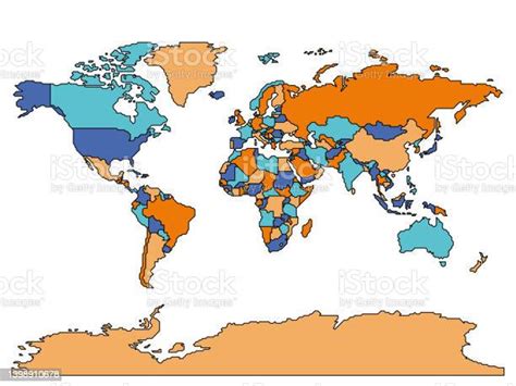 Simplified Smooth Border World Map Stock Illustration Download Image