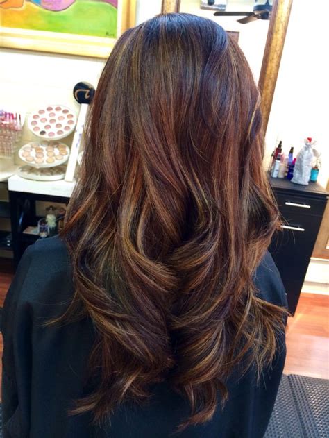 Caramel highlights on brown hairs. Red/Brown with golden Carmel highlights | hair love