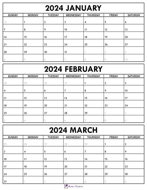 Jan Feb March 2024 Calendar Printable Printable Calendar 2024