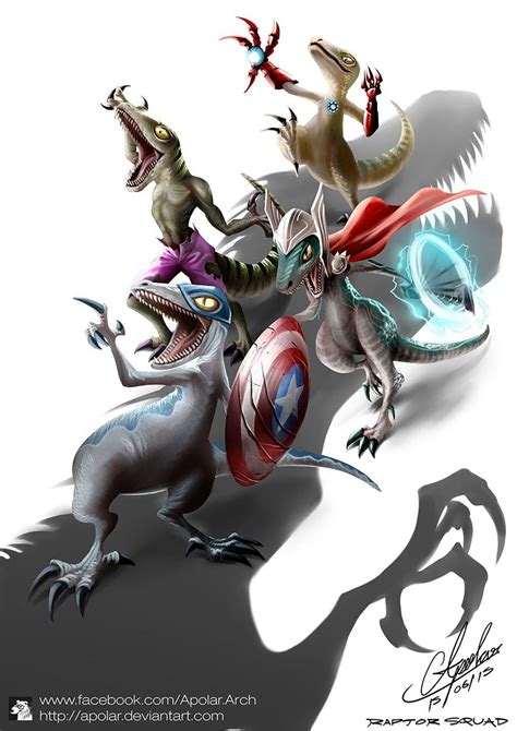 Raptor Squad Age Of Jurassic By Apolar On Deviantart Avengers Mixed With Jurassic World