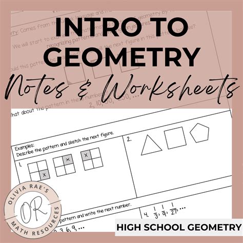 Intro To Geometry Notes And Worksheets Classful