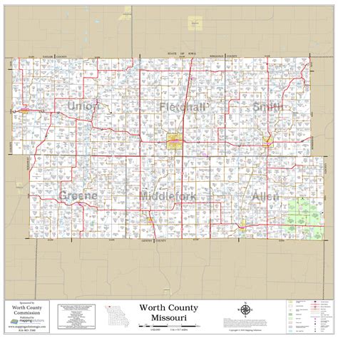 Worth County Missouri 2020 Wall Map Mapping Solutions