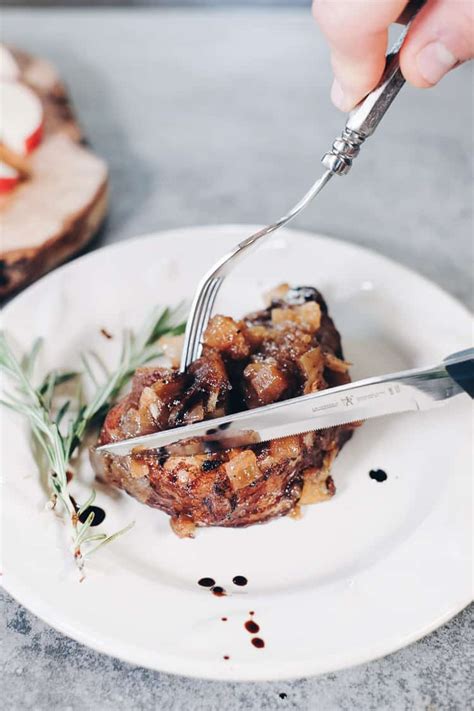 This easy pork chop recipe is a perfect one pot meal for busy simple, yet full of flavor, with only a handful of ingredients you likely have sitting in your pantry. Instant Pot Pork Chops with Apple Balsamic Topping (Paleo + Whole30) | The Real Simple Good Life