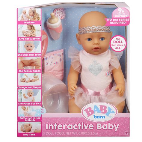 Buy Baby Born Interactive Blue Eyes Doll Playset 9 Pieces Online At