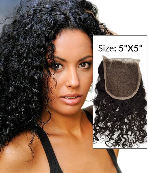 5x5 Curly Brazilian Remy Human Hair Lace Hair Topper Uniwigs