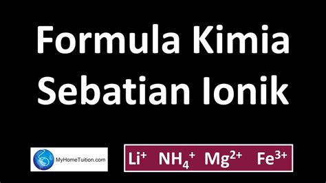 Ptti kimia spm bersama cikgu fana alkohol. Formula Kimia Sebatian Ionik | Formula dan Persamaan Kimia ...